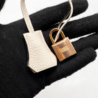 Hermes birkin 25 special order togo craie/black with mauve pale stitching RGHW