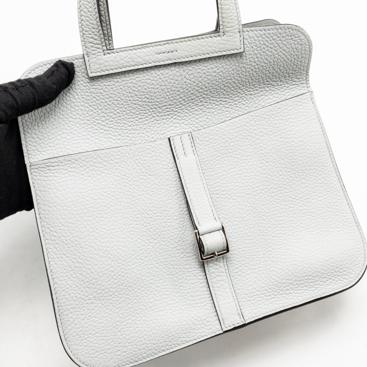Hermes Halzan 25 Clemence Blue Pale SHW
