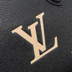 LOUIS VUITTON ONTHEGO PM BICOLOUR MONOGRAM EMPREINTE BLACK/BEIGE GHW