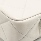Chanel 24s pearl adjustable chain rectangular flap bag lambskin light grey GHW (microchip)