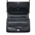 CHANEL BOY WALLET ON CHAIN CAVIAR BLACK RUTHENIUM HARDWARE (MICROCHIP)