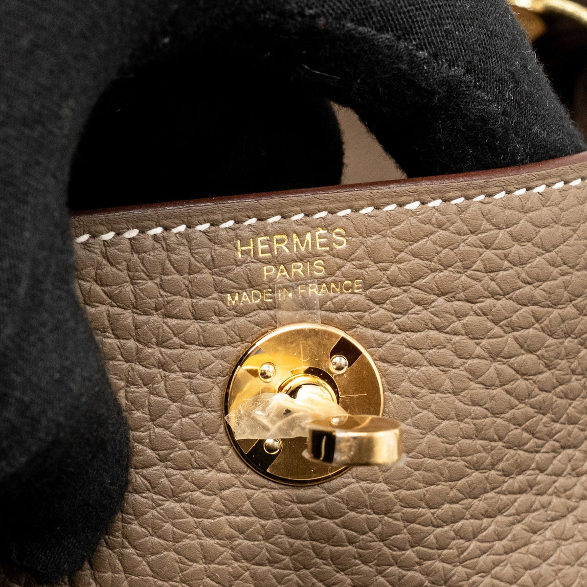 Hermes Mini Lindy Clemence Etoupe GHW