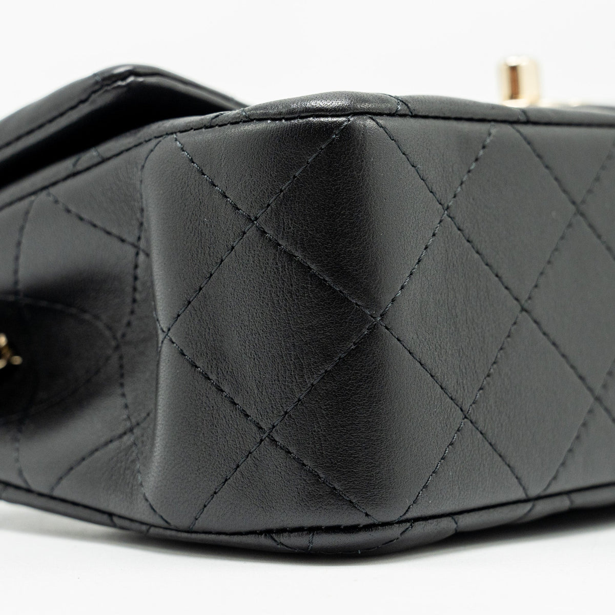 CHANEL TOP HANDLE MINI RECTANGULAR FLAP BAG LAMBSKIN BLACK LGHW (MICROCHIP)