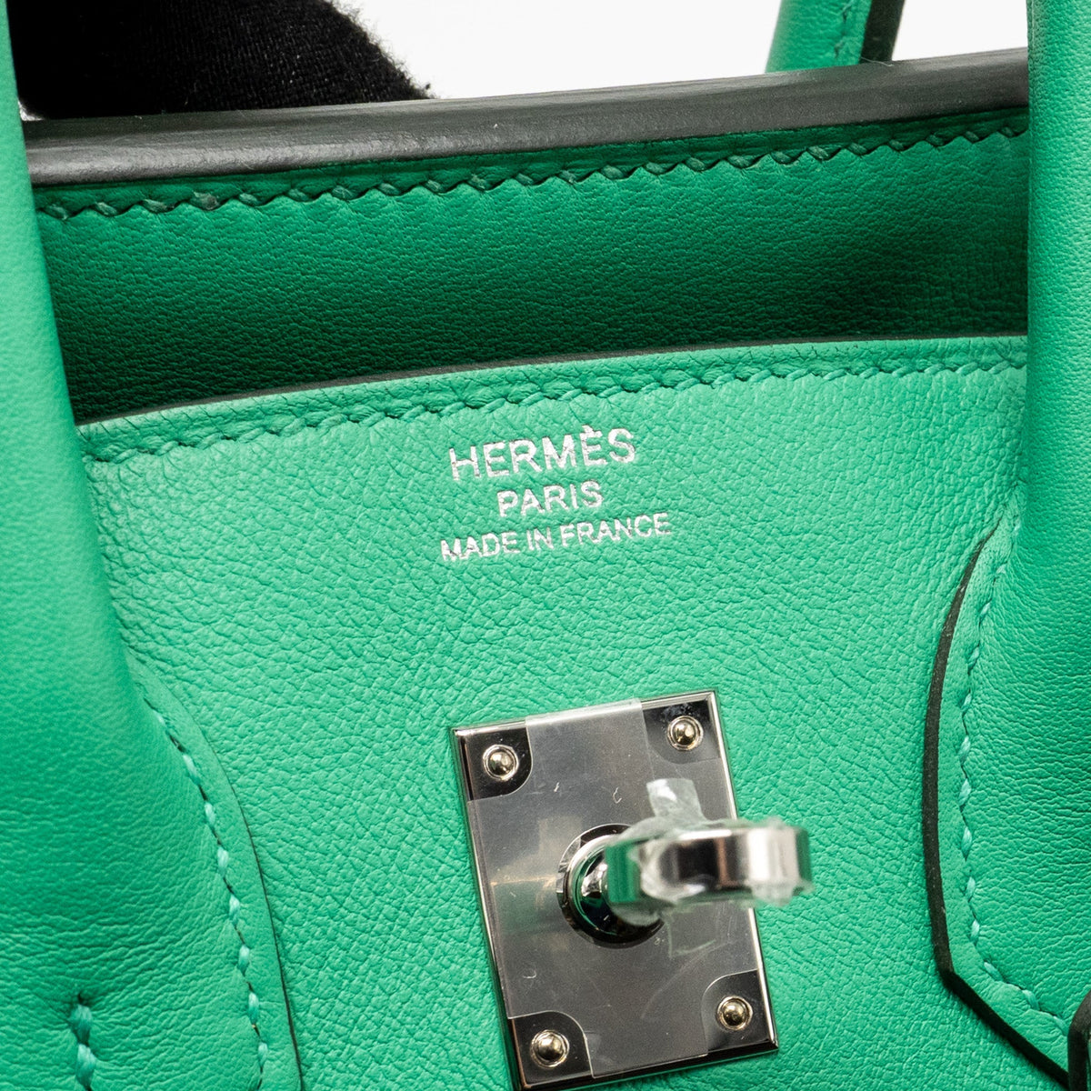 Hermes Birkin 25 Toile Quadrille/Swift Noir-Blanc-Menthe/Menthe SHW