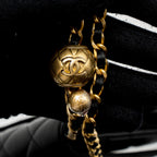 CHANEL PEARL CRUSH WALLET ON CHAIN LAMBSKIN BLACK GHW (MICROCHIP)