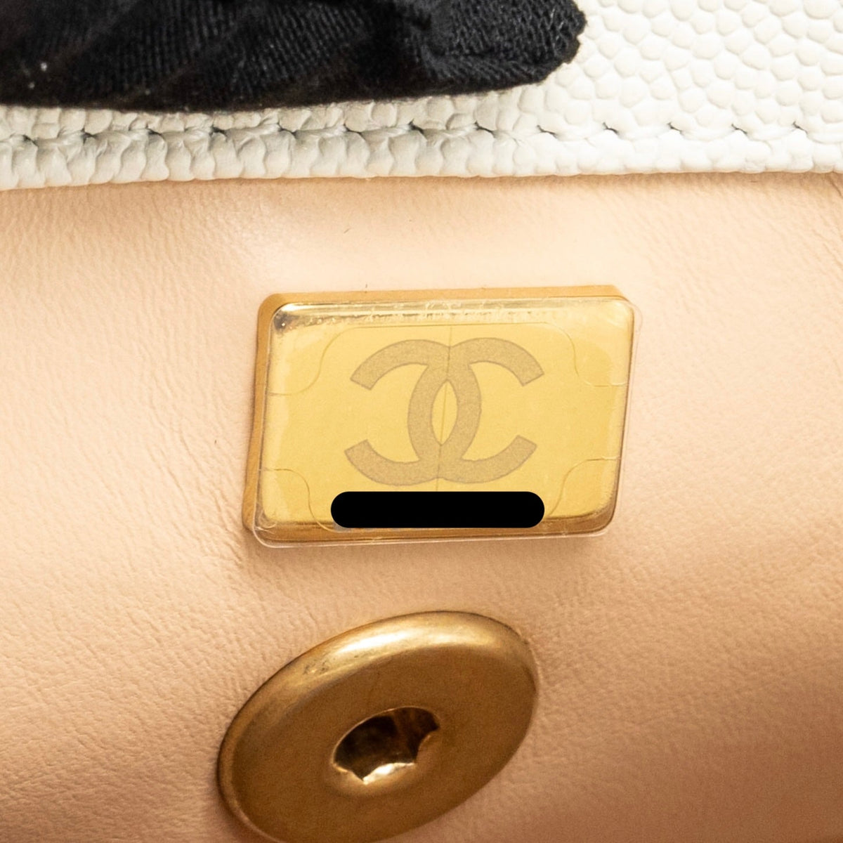 CHANEL DETAILED TOP HANDLE SMALL COCO HANDLE CAVIAR WHITE GHW (MICROCHIP)