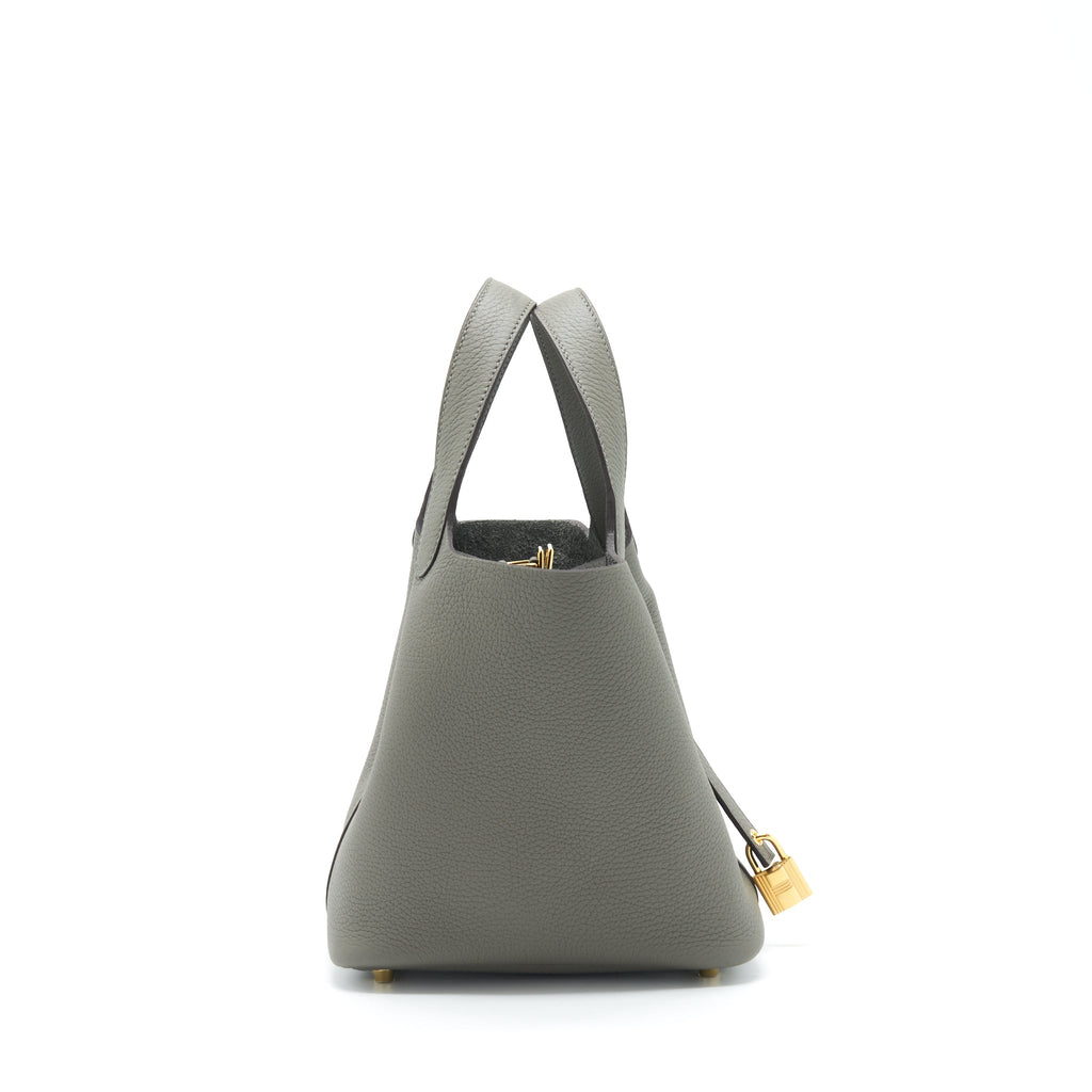 Hermes Picotin 18 Lock Bag Gris Meyer GHW