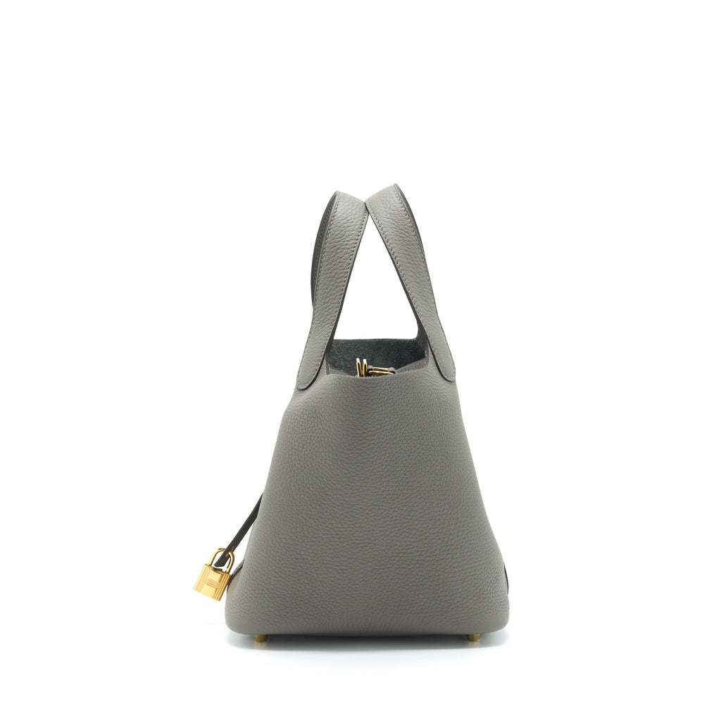 Hermes Picotin 18 Lock Bag Gris Meyer GHW