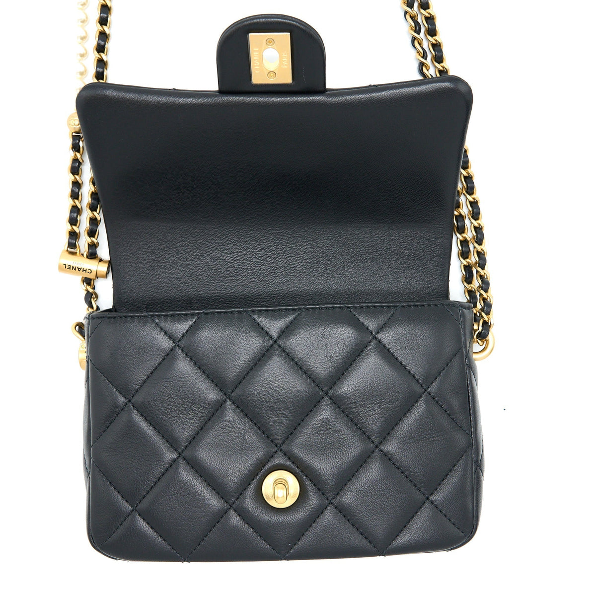 CHANEL MY PERFECT MINI FLAP BAG BLACK GHW (MICROCHIP)