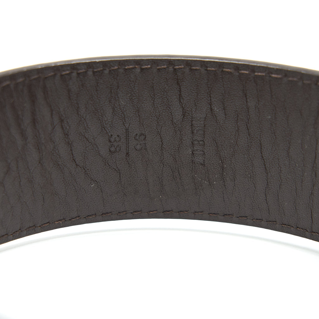 LOUIS VUITTON INITIALES BELT DAMIER EBENE CANVAS BROWN 95CM
