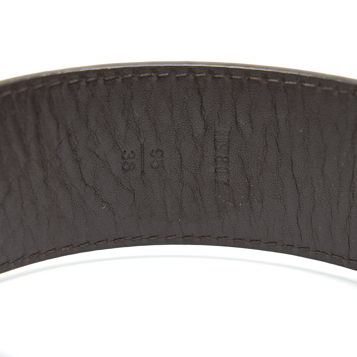 LOUIS VUITTON INITIALES BELT DAMIER EBENE CANVAS BROWN 95CM
