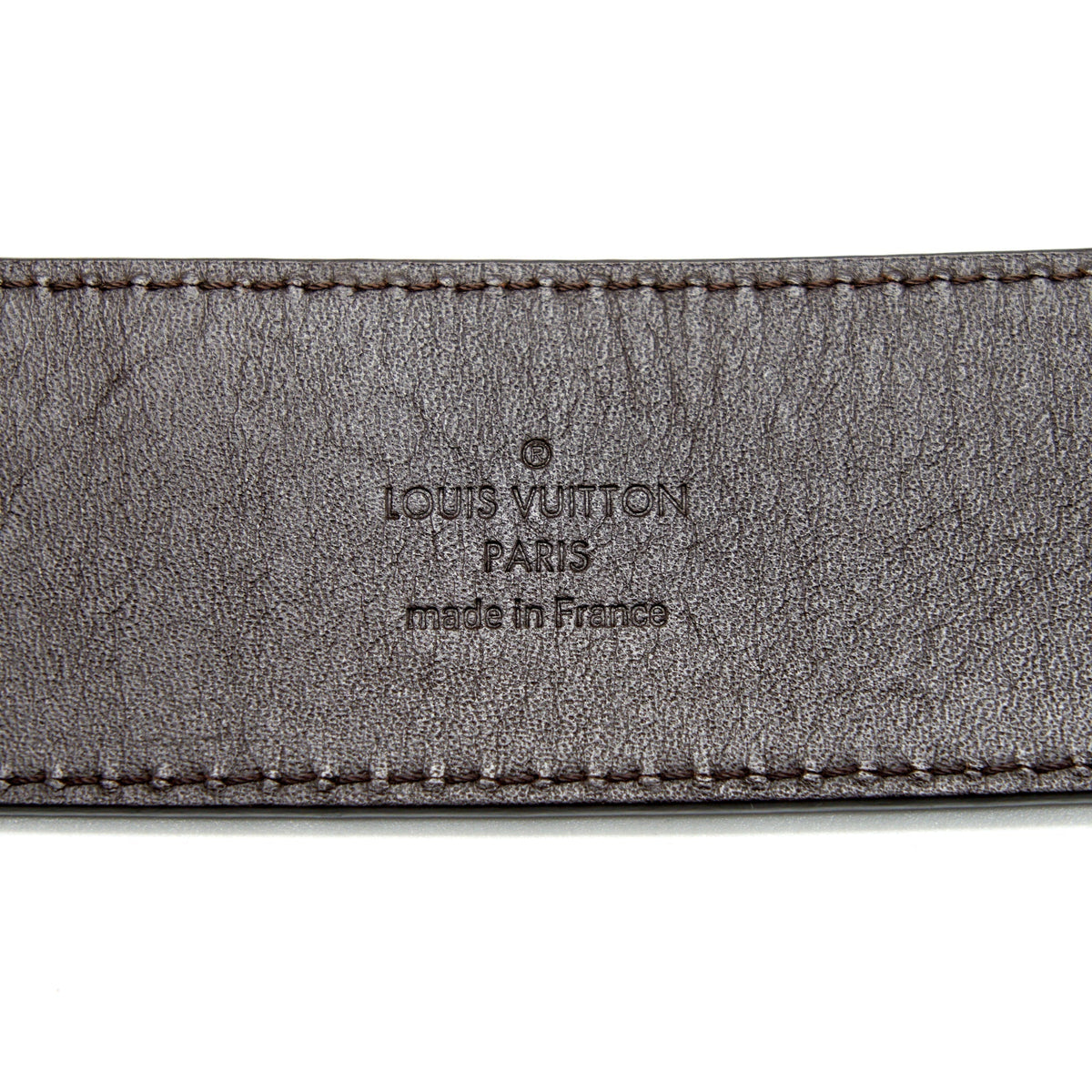 LOUIS VUITTON INITIALES BELT DAMIER EBENE CANVAS BROWN 95CM