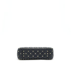 VALENTINO GARAVANI MEDIUM ROCKSTUD SPIKE SHOULDER BLACK LETTER PRINT LGHW