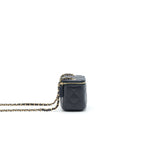 CHANEL SMALL VANITY WITH CHAIN NAVY BLUE WITH LGHW