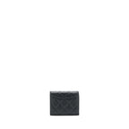 CHANEL CLASSIC CARD HOLDER WITH CHAIN CAVIAR BLACK LGHW