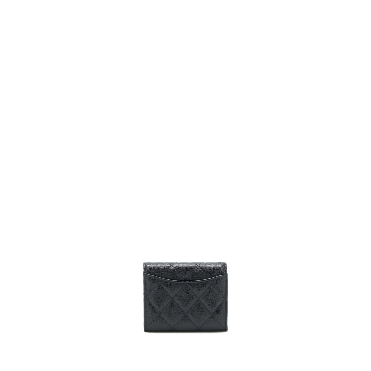 CHANEL CLASSIC CARD HOLDER WITH CHAIN CAVIAR BLACK LGHW