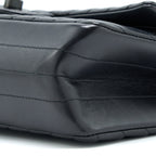 CHANEL 2.55 REISSUE SMALL DOUBLE FLAP BAG CHEVRON AGED CALFSKIN BLACK WITH BLACK HARDWARE