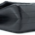 CHANEL 2.55 REISSUE SMALL DOUBLE FLAP BAG CHEVRON AGED CALFSKIN BLACK WITH BLACK HARDWARE