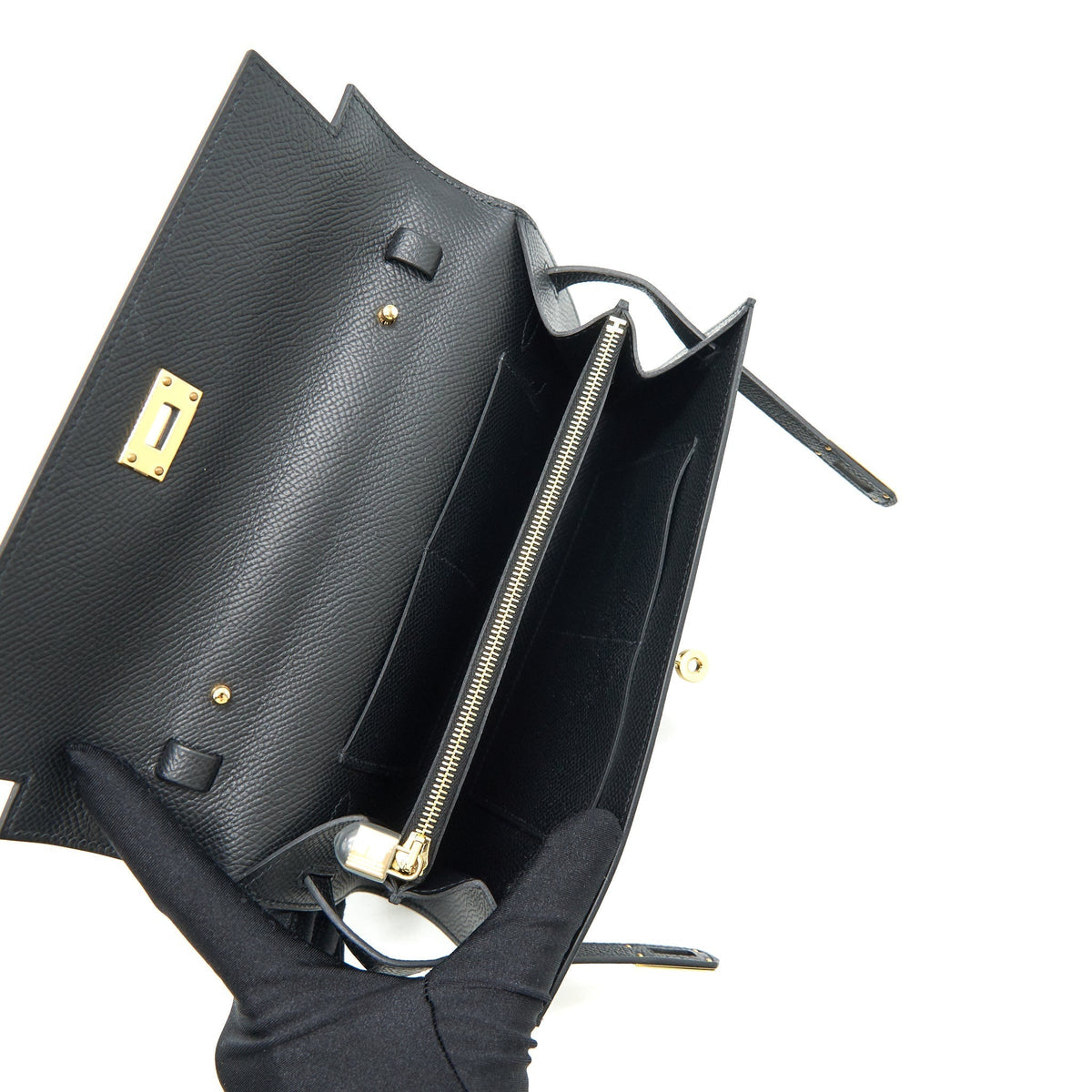 HERMES KELLY TO GO BLACK GHW