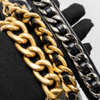 CHANEL MEDIUM 19 BAG LAMBSKIN BLACK MULTICOLOURED HARDWARE(MICROCHIP)