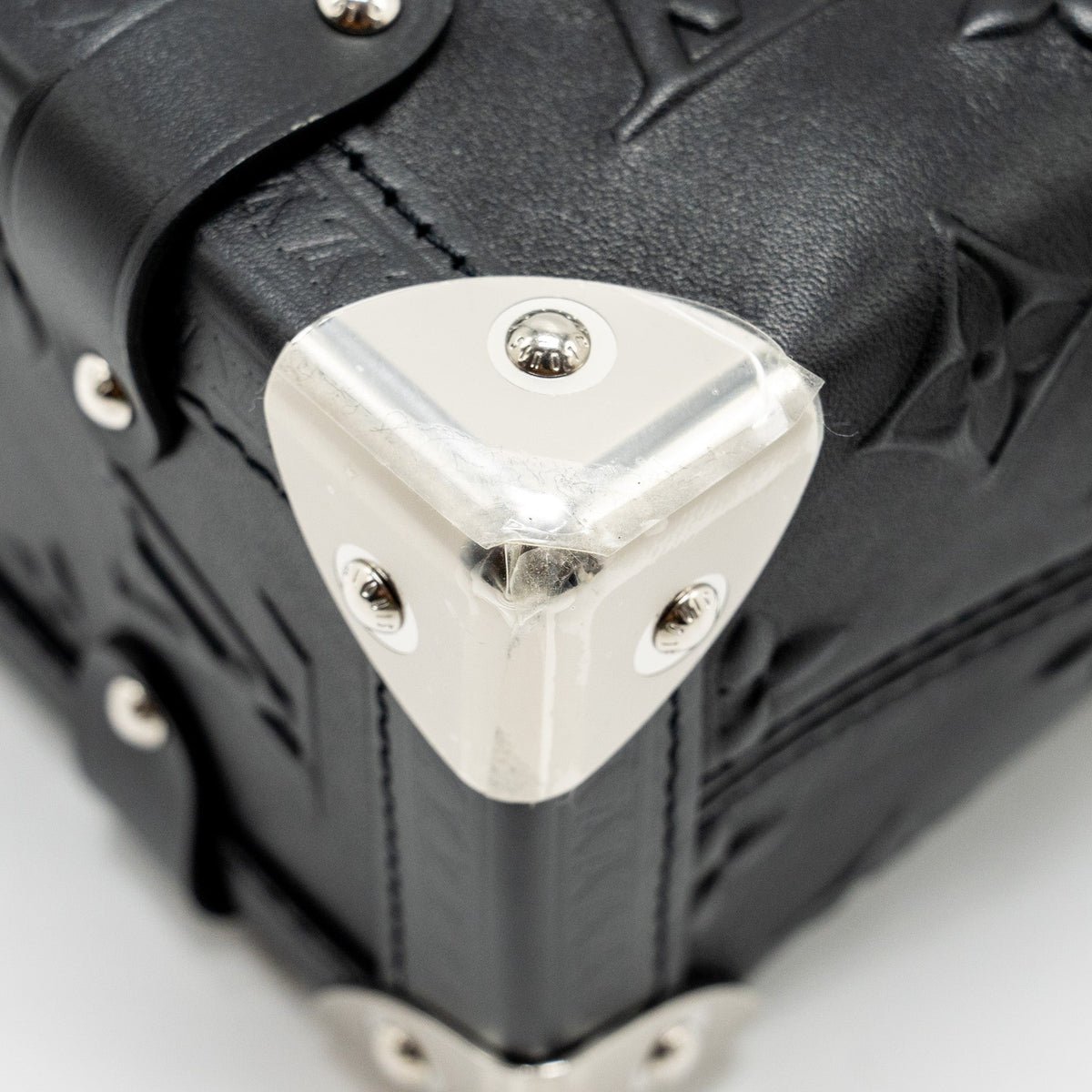 LOUIS VUITTON SIDE TRUNK MONOGRAM DEBOSSED CALFSKIN BLACK SHW