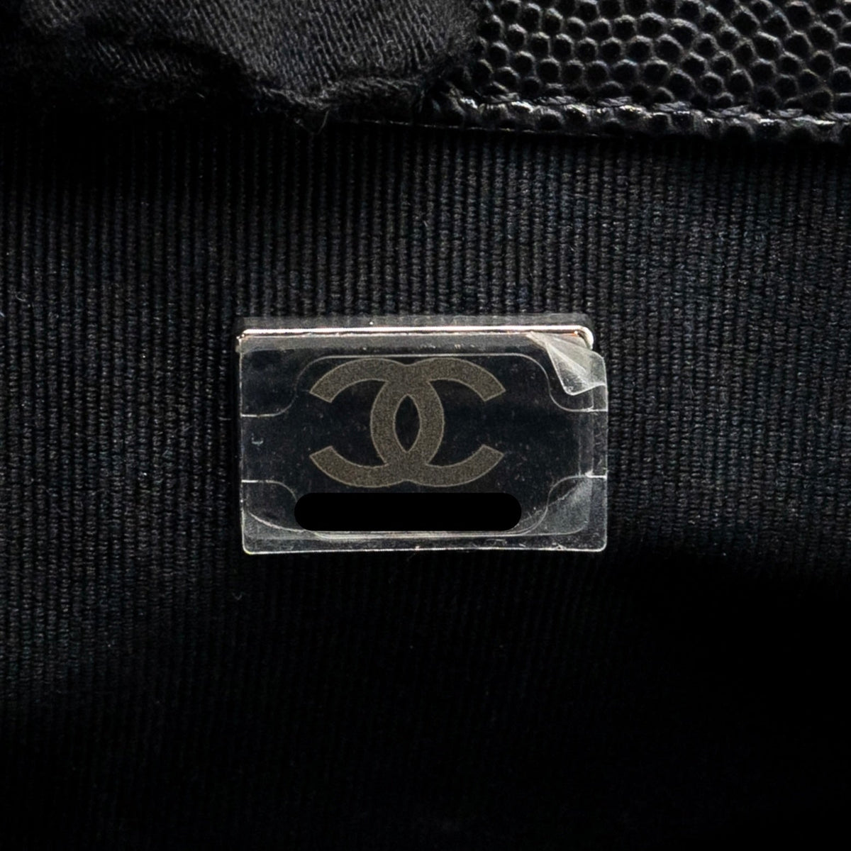 CHANEL SMALL BOY BAG CAVIAR BLACK SHW (MICROCHIP)