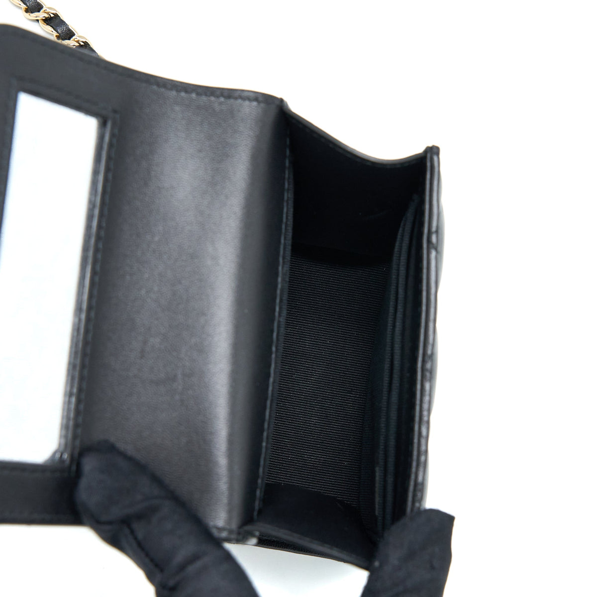 CHANEL TOP HANDLE MINI FLAP BAG LAMBSKIN BLACK LGHW