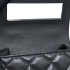 CHANEL TOP HANDLE MINI FLAP BAG LAMBSKIN BLACK LGHW