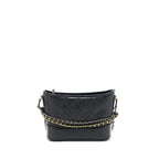 CHANEL SMALL GABRIELLE HOBO BLACK BAG GOLD/SLIVER HARDWARE