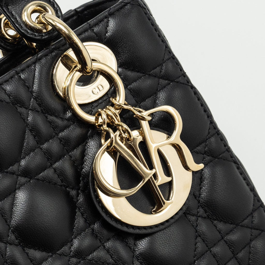 DIOR SMALL MY ABC LADY DIOR LAMBSKIN BLACK LGHW