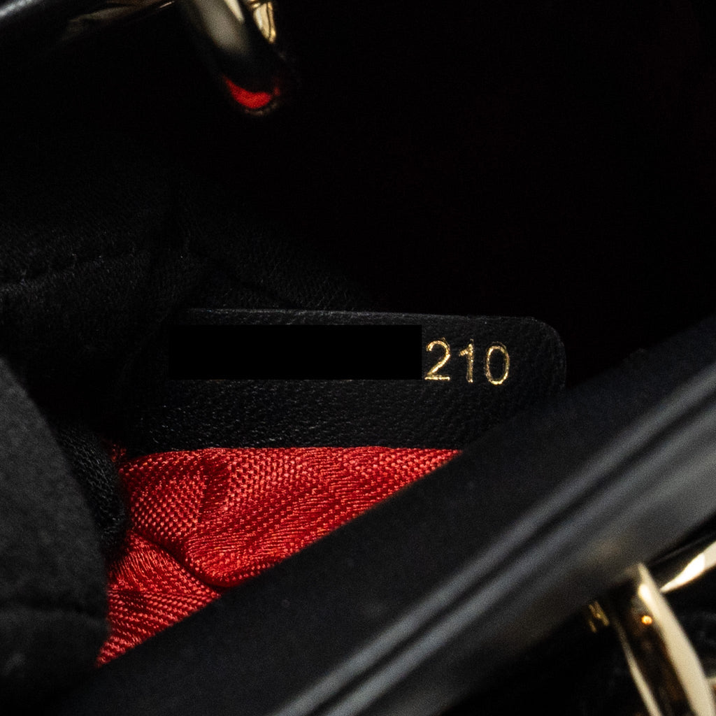 DIOR SMALL MY ABC LADY DIOR LAMBSKIN BLACK LGHW