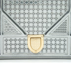DIOR DIORAMA WALLET ON CHAIN IN METALLIC SILVER GHW