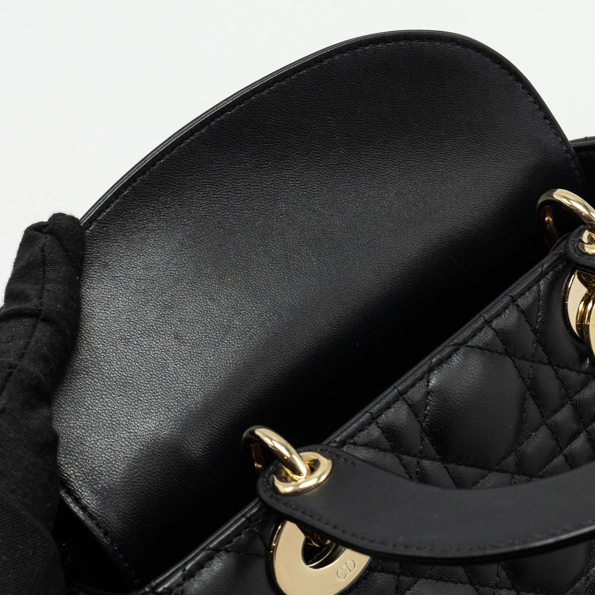 DIOR SMALL MY ABC LADY DIOR LAMBSKIN BLACK LGHW