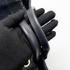 CHANEL LARGE DEAUVILLE TOTE SHOPPING BAG DENIM/LEATHER NAVY BLUE/GOLD GHW