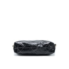 CHANEL SMALL 22 BAG GOLD LETTER SHINY CALFSKIN BLACK GHW (MICROCHIP)