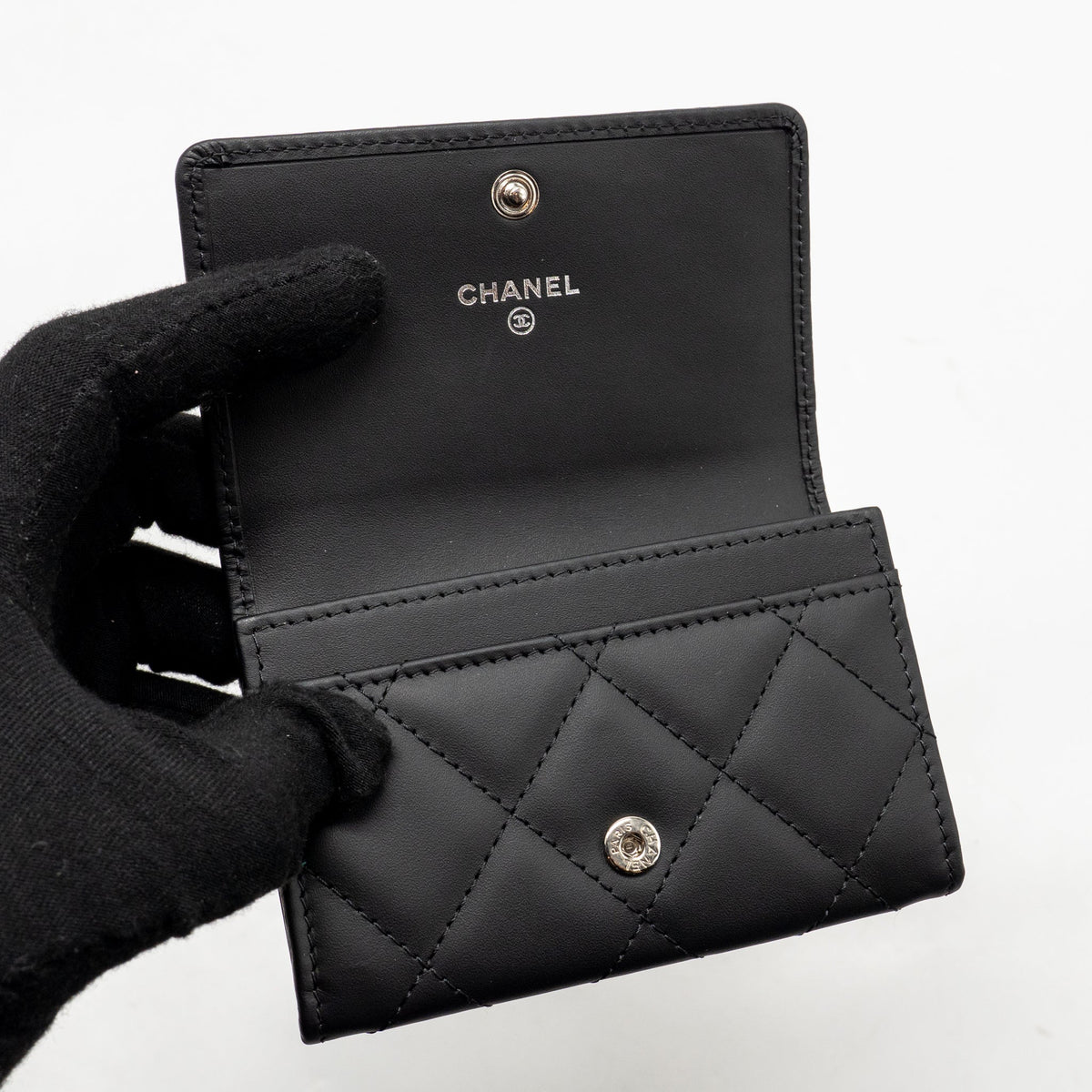 Chanel Cambon Card Holder Calfskin Black SHW
