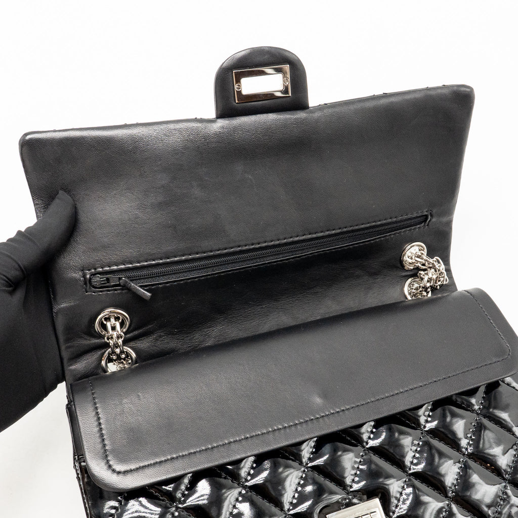 Chanel Large 2.55 Reissue Flap Bag Patent Leather Black SHW