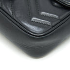 GUCCI GG MARMONT SUPER MINI LEATHER BAG BLACK