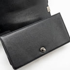 CHANEL MEDIUM BOY BAG CHEVRON CAVIAR BLACK RUTHENIUM SILVER HARDWARE