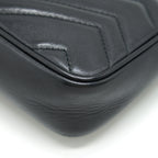 GUCCI GG MARMONT SUPER MINI LEATHER BAG BLACK