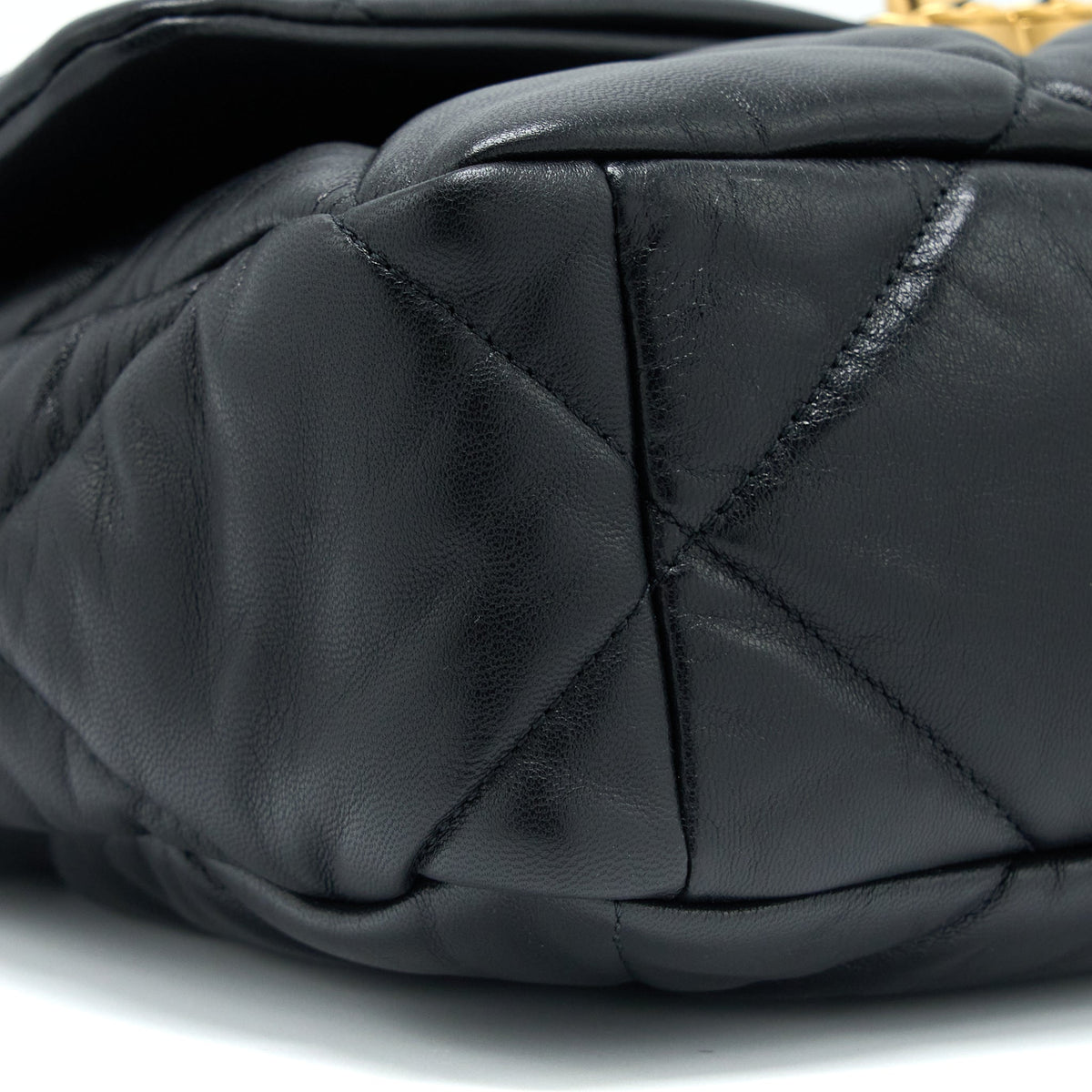 CHANEL MEDIUM 19 BAG GOATSKIN BLACK MULTICOLOUR HARDWARE