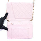 CHANEL 2 IN 1 WALLET ON CHAIN CAVIAR LIGHT PINK LGHW