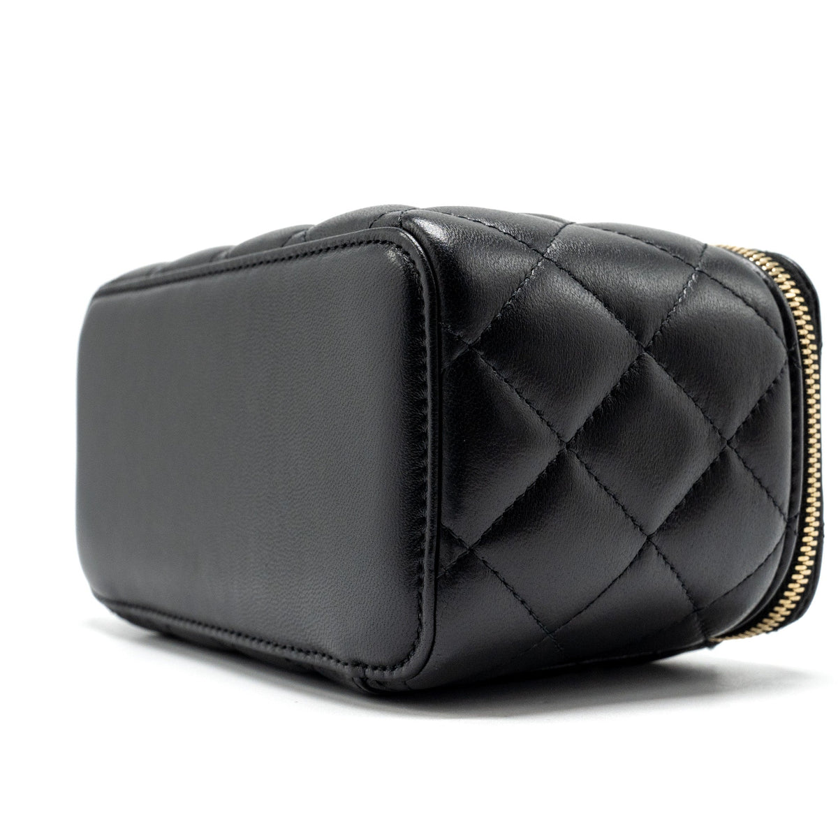 CHANEL LONG VANITY CASE LAMBSKIN BLACK LGHW