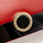 Bvlgari chain flap shoulder bag calfskin Red/Black LGHW