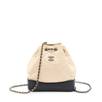 CHANEL SMALL GABRIELLE BACKPACK BEIGE/BLACK MULTI COLOUR HARDWARE