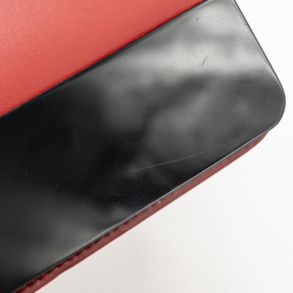 Bvlgari chain flap shoulder bag calfskin Red/Black LGHW