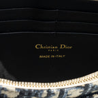 DIOR SADDLE POUCH BLUE DIOR OBLIQUE JACQUARD CANVAS GHW