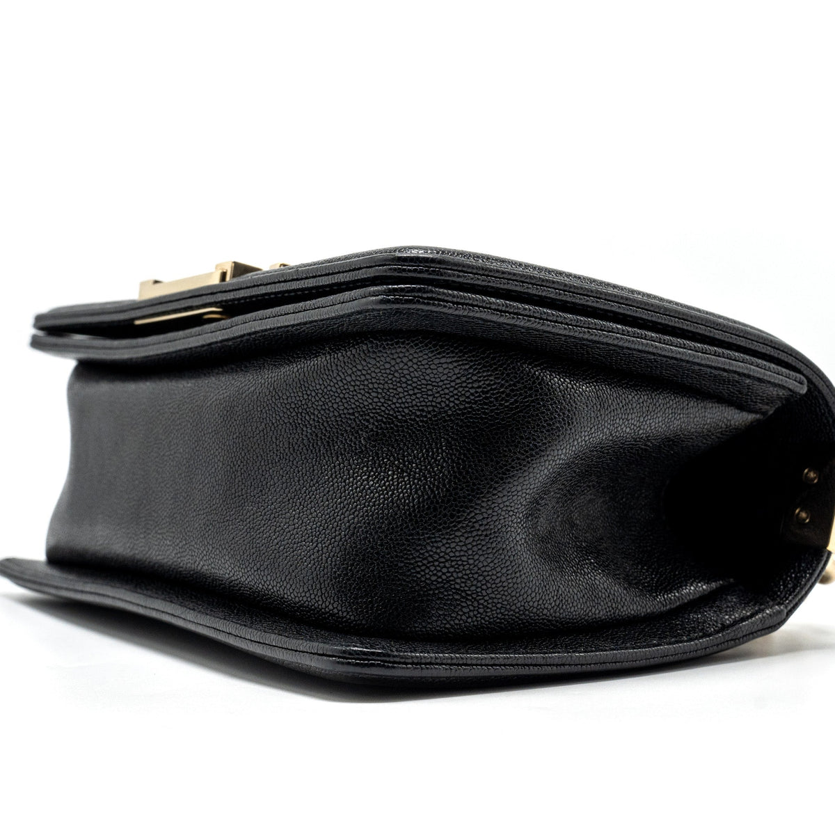 CHANEL SMALL BOY BAG CHEVRON CAVIAR BLACK LGHW
