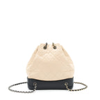 CHANEL SMALL GABRIELLE BACKPACK BEIGE/BLACK MULTI COLOUR HARDWARE