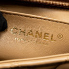 CHANEL TOP HANDLE MINI RECTANGULAR LAMBSKIN DARK BEIGE GHW (MICROCHIP)